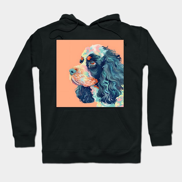 70s American Water Spaniel Vibes: Pastel Pup Parade Hoodie by NatashaCuteShop